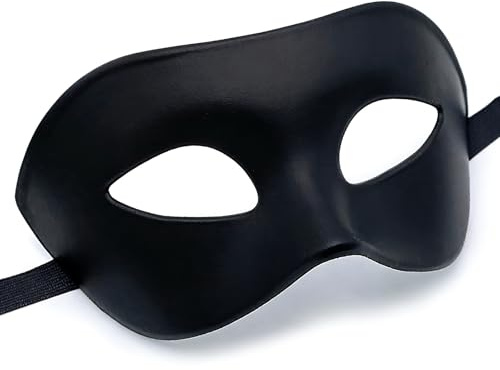 SINSEN Maskerade Augenmaske für Männer, Augenmaske Kostüm Requisiten für Karneval Party Halloween Karneval Zubehör (schwarz)