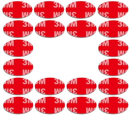 Rusoz Double Sided Sticky Pads, 20 Piece Extra Strong Waterproof Double Sided Tape Removable Strong Sticky Wall Tape Strips Traceless for Number Plate and Picture Hanging