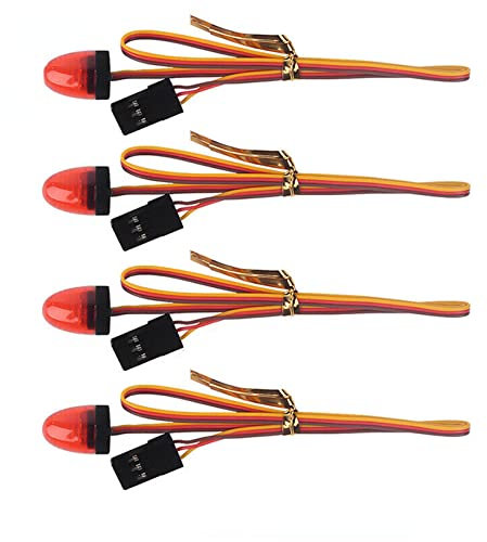 4 x 1/10 RC Modellauto 4,8–6 V RC Auto LED Stroboskop, blinkend, rotierendes Polizeilicht für Tamiya Truck 1/14 RC