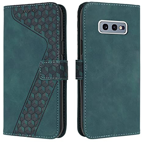 OKZone Kompatibel mit Samsung Galaxy S10E Hülle, Handyhülle Samsung S10E, PU Leder Tasche Wallet Schutzhülle Galaxy S10E, Flip Cover Klappbar Brieftasche Etui mit Magnet Kartenfach Lederhülle (Zyan)