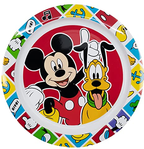 Plato infantil reutilizable de plástico apto para microondas de Mickey Mouse