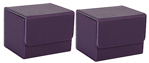 Cabilock 2Er-Box trading card box trading card hüllen Kartenkoffer Kartenspielen PU-Etui für Karten Organizer für Spielkarten Haushalt Karton Kasten Aufbewahrungskiste Klipp PU-Leder