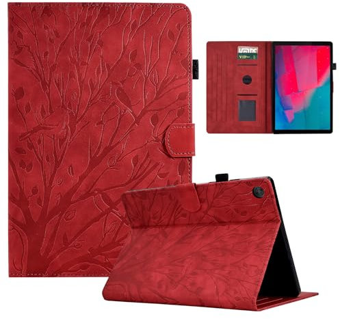 AsWant Funda Carcasa Lenovo Tab M10 HD (2nd Gen) 10.1 Pulgadasl TB-X306F /TB-X306X Ultradelgado Protectora con Función de Soporte/Almacenamiento para Lenovo Tab M10 HD 2 (Rojo)