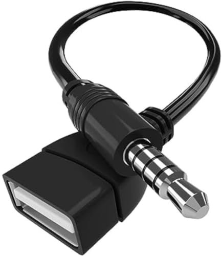 USB to 3.5mm Jack Adapter - Male Aux Audio Plug to USB 2.0 Female Converter - Car Stereo Cable with Decoding Function