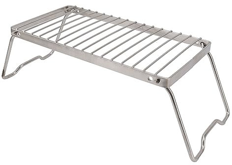 LKPOMI Folding Campfire Grill Stainless Steel Adjustable Height Thicker Camp Fire Cooking Racks Portable Camping Grill Grate for Outdoor