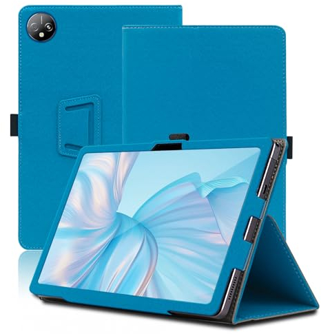 Funda para Blackview Tab 80, 10 Inch, Blackview Tab 80 Tablet Funda, Funda Protectora Plegable con Soporte para Lápiz y Correa para la Muñeca, Protección Total. (Azul Claro)