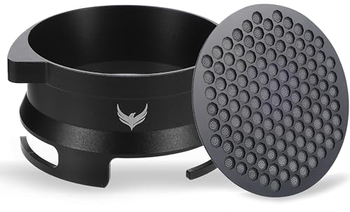 KNODOS Juego de embudo dosificador y pantalla de disco espresso para molinillo de embudo portafiltro (negro, 54 mm tipo B)