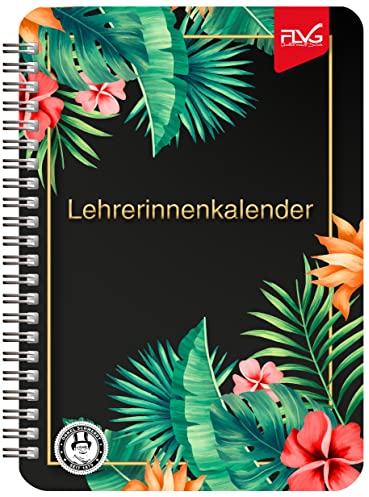 FLVG A5 Lehrerinnenkalender 2024/2025 Lehrer Kalender A5 Blume schwarz Onkel Schwerdt