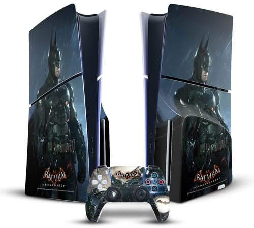 Head Case Designs Offizielle Batman Arkham Knight Batman Grafiken Vinyl Haut Gaming Aufkleber kompatibel mit Sony PlayStation 5 PS5 Slim Disc Edition Console & DualSense Controller