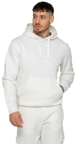 989Zé ENZO Mens Pullover Hoodie Long Sleeve Hooded Top Sweatshirt (UK, Alpha, XL, Regular, Regular, Off White)