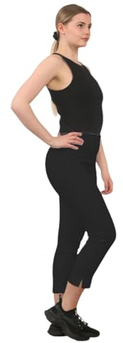 L S U Women Capri Trousers Summer Three Quarter Pants Stretchy Legging Elasticated Waist Trouser Office Casual Pedal Pusher Trousers