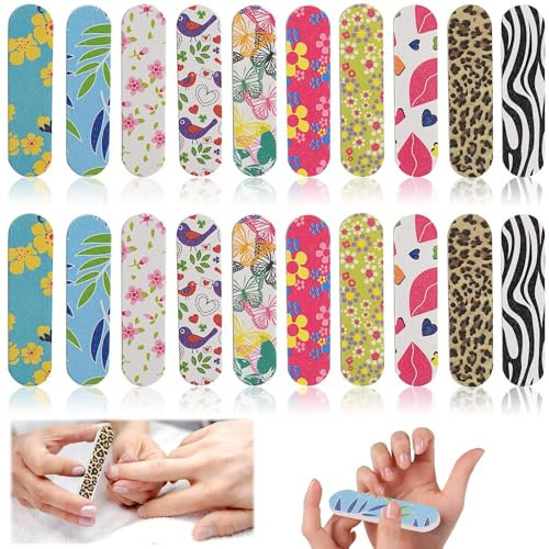 20 Pcs Double-Sided Mini Nail Files - Emory Boards for Shaping Artificial and Natural Nails, Extensions, and Pet Grooming - Perfect for Home and Salon Use