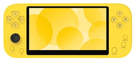 QOKLIYUI Console per Videogiochi Portatile Portatile Rocker X20 Supporto da 5,1 Pollici Portatile da 1 Pollice Supporto 10 Tipi di emulatori, Giallo