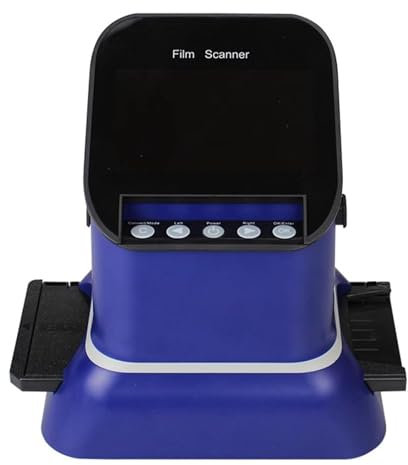 Digital Film and Slide Scanner, with Large 4.3 Display, Convert 35mm, 135, 126, 127 Negative & Slides To Digital JPEG,High Resolution Slide Viewer, Fast Scanning,Black