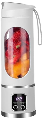 Juicer Mini Portable Electric Fruit Juicer, Portable Blender,USB Rechargeable Smoothie Maker Blender Machine Fruit Cup Juicing Cup(White)