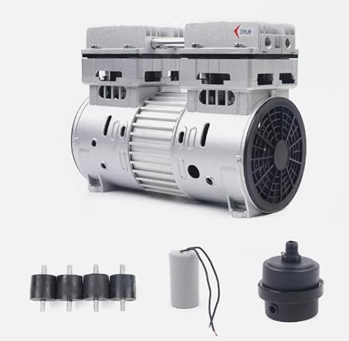 Compressore d'aria senza olio da 750 W/1HP compressore d'aria 145 l/min, pressione 8 bar, silenziatore aria compressa aggregato corridore, motore in rame completo, basso rumore