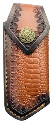 YHZNAGEM Leather Pouch Knife Sheath, Leather Knife Pouch Leather Knife Holster Knife Holder Folding Knife Pocket for Swiss Army Pocket Knives