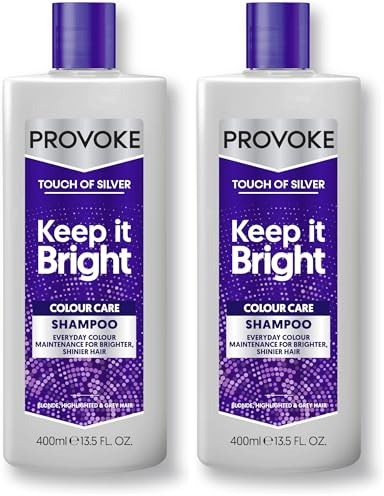 PROVOKE Touch Of Silver Shampoo 400 ml, Daily Colour Protect, Prolongs Colour and Adds Shine (Pack of 2)
