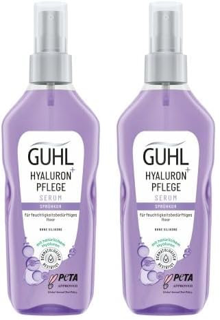Guhl Hyaluron+ Pflege Serum-Sprühkur - Inhalt: 150 ml - Haartyp: feuchtigkeitsbedürftig - Ohne Silikone - Mit natürlichem Hyaluron (Packung mit 2)