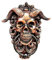 Hängender Gothic Türklopfer,3D Harz Hörner Totenkopf Wanddeko,Halloween Ziegenhorn Gott Hängender Türklopfer,10.5 * 13cm,Haustürdeko Totenkopf Skulptur, Wandhalterung Deko als Moderne Wanddekoration