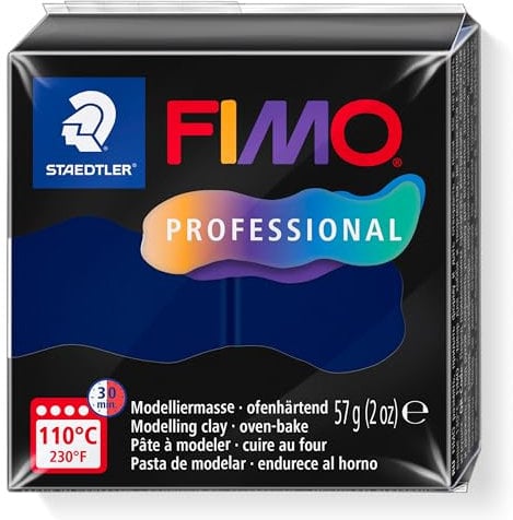 STAEDTLER FIMO Professional 8040 ofenhärtende Modelliermasse, speziell für Profis und Künstler, Einzelprodukt Marineblau, 8040-34