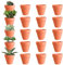 AVCXEC Lot de 20 Pots en Terre Cuite, 6.5 * 6 cm Pots de Fleurs en Terre, Petits Pots en Argile, avec Trou de Drainage, Terre Cuite Mini, Pot de Fleurs pour Plantes Grasses, pour Intérieur Extérieur