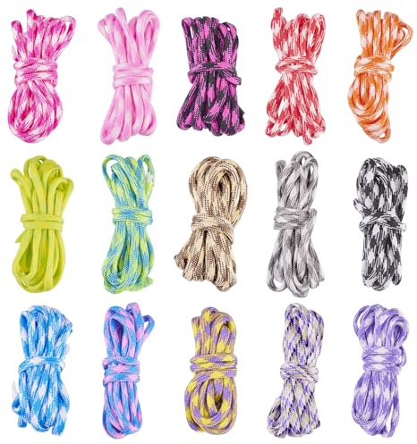 FASHEWELRY - Corda in poliestere e spandex da 30 m, 4 mm, intrecciata, in filato macramè, per lavori fai da te, braccialetti, gioielli, costumi, borse, lacci, decorazioni per la casa