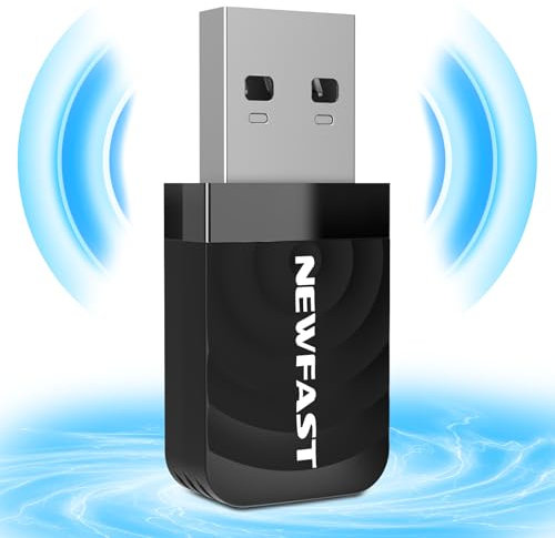 NEWFAST AC1300 WiFi Dongle for PC Dual Band USB Wifi Adapter for Windows 11/10 / 8.1/8 / 7, Mac OS X 10.9-10.15
