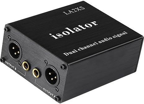 Rinteea Isolateur Audio XLR, Filtre de Réduction du Bruit à 2 Canaux, Isolateur Audio de Mixeur XLR 6.5