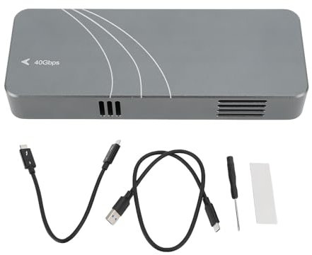 USB4.0 SSD Enclosure 40Gbps for NVMe M.2 External Hard Drive, Aluminum Alloy Material, Supports Up to 4TB Expansion, Compatible with Win, OS X, , Plug and Play