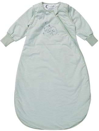 Sterntaler Schlafsack mit Armen 80cm Fuchs Filou - Jersey, leicht wattiert -abnehmbare Ärmel mit Klettverschluss & Handstulpen - 2-Wege-Reißverschluss & Kabelöffnung - für Kinder - 1,00 TOG eisgrün