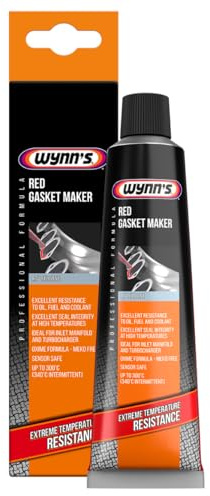 Wynn's Red Gasket Maker – High Temperature RTV Silicone Sealant - 80 ml | Leak-Free Form-in-Place Gaskets – Sensor Safe, MEKO-Free Formula – Ideal for Turbos, Inlet Manifolds, and Engine Components