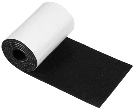Black Self Adhesive Sticky Backed Felt, Multipurpose Sticky Felt Self Adhesive Cuttable Felts Sheet Tape Black Felts Fabric Sheet Roll for Drawer Box Liner Cup Mat Chair Leg (40 X 4 X 0.12 Inch)