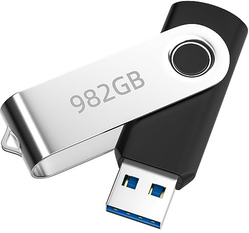 USB Flash Drive, 982GB, USB Stick Fast Transmission, USB 3.0, USB Memory Stick Rotating Clip, Play and Plug, Thumb Drive for PC Laptop Computers Tablet etc