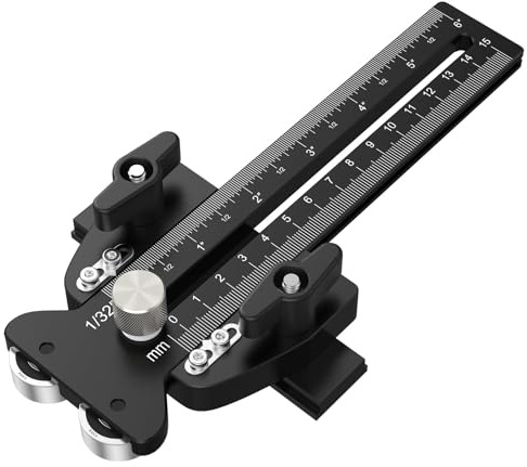 ALLmeter Thin Rip Jig for Table Saw with Dual Roller Guide,1/32 Precision | Anti-kickback narrow strip cutting jig with 8.07 range, adjustable scale and 3/4 T-slot compatibility for woodworking
