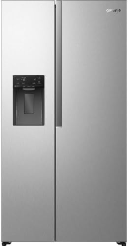 Gorenje NRS917E61X Side-by-Side mit Eis-, Crushed-und Wasserspender, 528L, Wassertank, PureFlat Serie, CripZone, MultiFlow 360°, Xtra Ruam, BxHxT: 91,1 × 178,6 × 61,5 cm, Silber