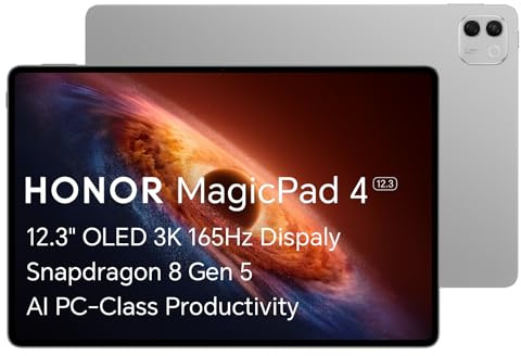 HONOR MagicPad4 (12,3 pollici, Wi-Fi) YLE-W09 256 GB di archiviazione 12 GB di RAM Android 16 Tablet (grigio)