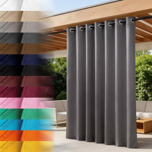 Lantigo Outdoor Vorhang Graphit 155x190 cm wasserabweisend Pergola Set | Polyester Oxford 500D UV-beständig · Höhe 190 cm ideal für Balkon & Loungebereich · Pergola, Carport · 14 Farben