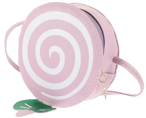 OFFSCH Damen Schultertasche Candy Handtasche aus PU Leder mit rundem Lollipop Motiv, verstellbarem Gurt, geeignet für Strand und Alltag,