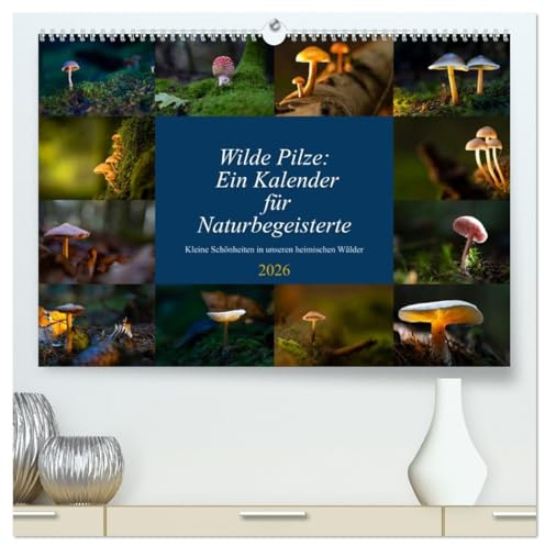 Wilde Pilze: Ein Kalender für Naturbegeisterte (hochwertiger Premium Wandkalender 2026 DIN A2 quer), Kunstdruck in Hochglanz: Heimische Pilze ansprechend fotografiert (CALVENDO Natur)