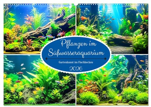 Pflanzen im Süßwasseraquarium. Gartenkunst im Fischbecken (Wandkalender 2026 DIN A2 quer), CALVENDO Monatskalender: Faszinierende Unterwassergärten ... Aquariumbepflanzung (CALVENDO Hobbys)