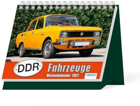 Trötsch Aufstellwochenkalender DDR Fahrzeuge 2027: Aufstellkalender Tischkalender