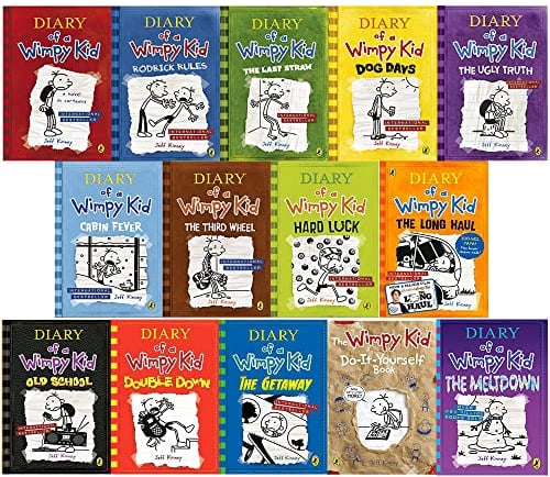 Tagebuch eines Wimpy Kid 14 Bücher (Bücher 1–13 + DIY-Buch) von Jeff Kinney