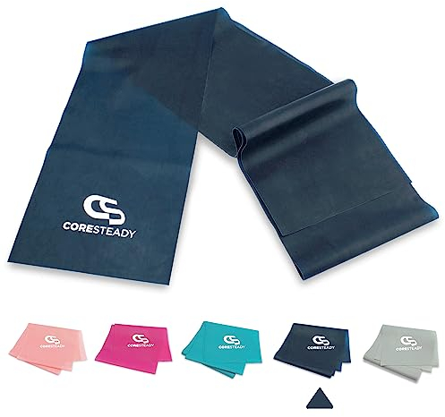 Coresteady Gymnastikband für Männer und Frauen – Fitnessband ohne Zurückschnellen für Krafttraining – Gummiband Sport für Fitness, Pilates, Physio und Yoga – Mit Trainingsanleitung