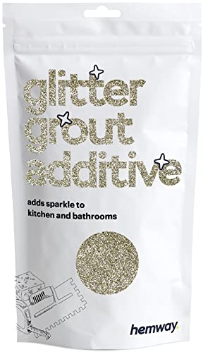 Hemway Glitter Grout Additive - Champagne Gold | Metallic Flakes for Adding Sparkle to Old & New Kitchen & Bathroom Tiles | Enhance Your Indoor Grouting Projects with a Durable Sparkly Effect | 100 g
