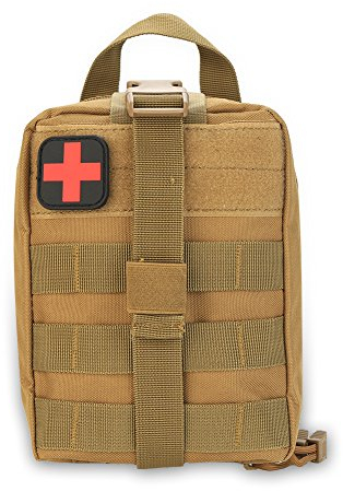 Erste Hilfe Tasche, Outdoor Survival Militärische Erste Hilfe Tasche, Klettern Emergency Medical Pouch, Camping Gadgets Set, Reiseapotheke, Motorrad, First aid gürtel Bag (Khaki)
