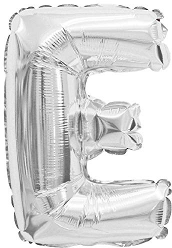 Folienballons Folienballons Buchstaben Zahlen und Zeichen in Gold 80cm Partydeko XXL Luftballons, Plastik, E, Silber