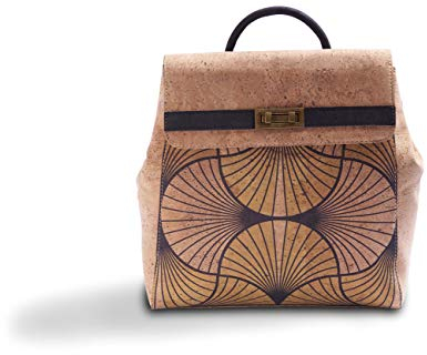 Rucksackhandtasche aus Kork Damen Rucksack Handtasche aus Korkleder 2 in 1 Kork Tasche Rucksack (Yellow)