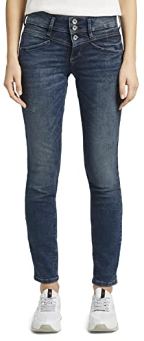TOM TAILOR Damen 1017120 Alexa Slim Jeans Mit Bio-Baumwolle, 10125 - Random Bleached Blue Denim, 29W / 32L EU