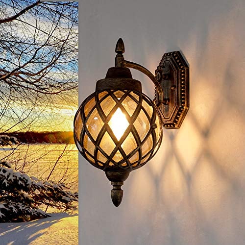 Easylight XXL Aussen Wandleuchte KAIRO aus Aludruckguss in Kupfer Antik IP44 wetterfest H: 40 cm für Terrasse Garten Hauswand Außenleuchte Wandlampe Hof